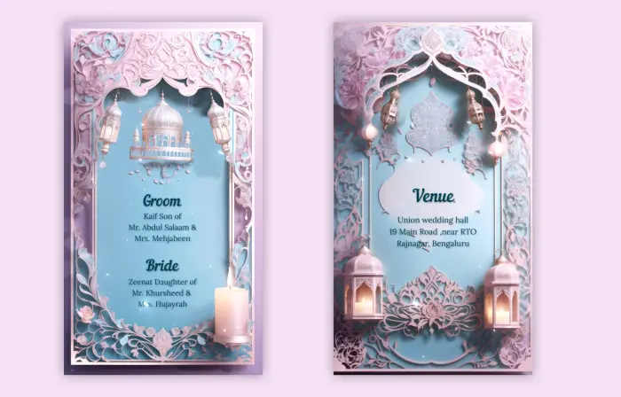 Classic 3D Muslim Nikah Ceremony Invitation Instagram Story